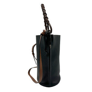 Loewe Gate Leather Bag Shoulder Black Brown Leather Bucket